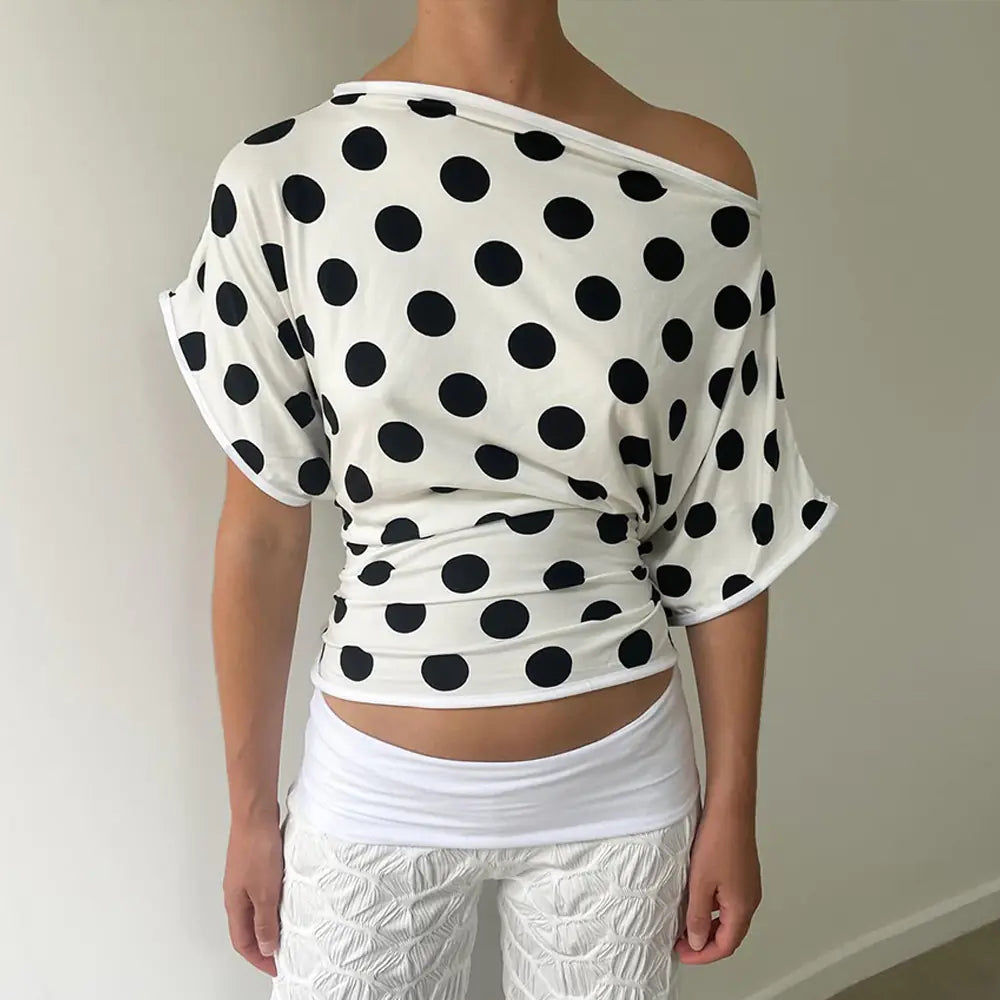 Women's Polka Dot Off-Shoulder Top